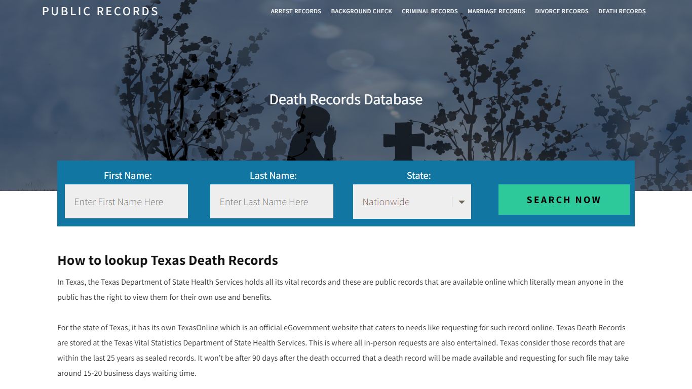 Texas Death Records - Public Records